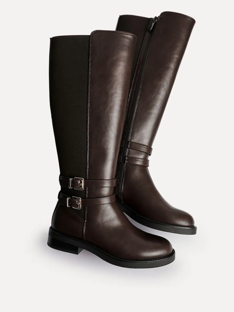 Linzi Fierce High Leg Boots With Double Buckle Detail