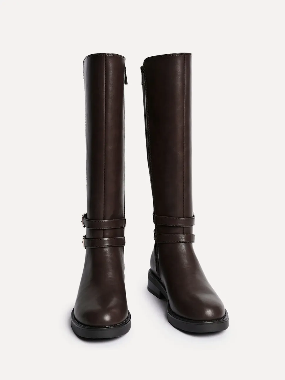 Linzi Fierce High Leg Boots With Double Buckle Detail