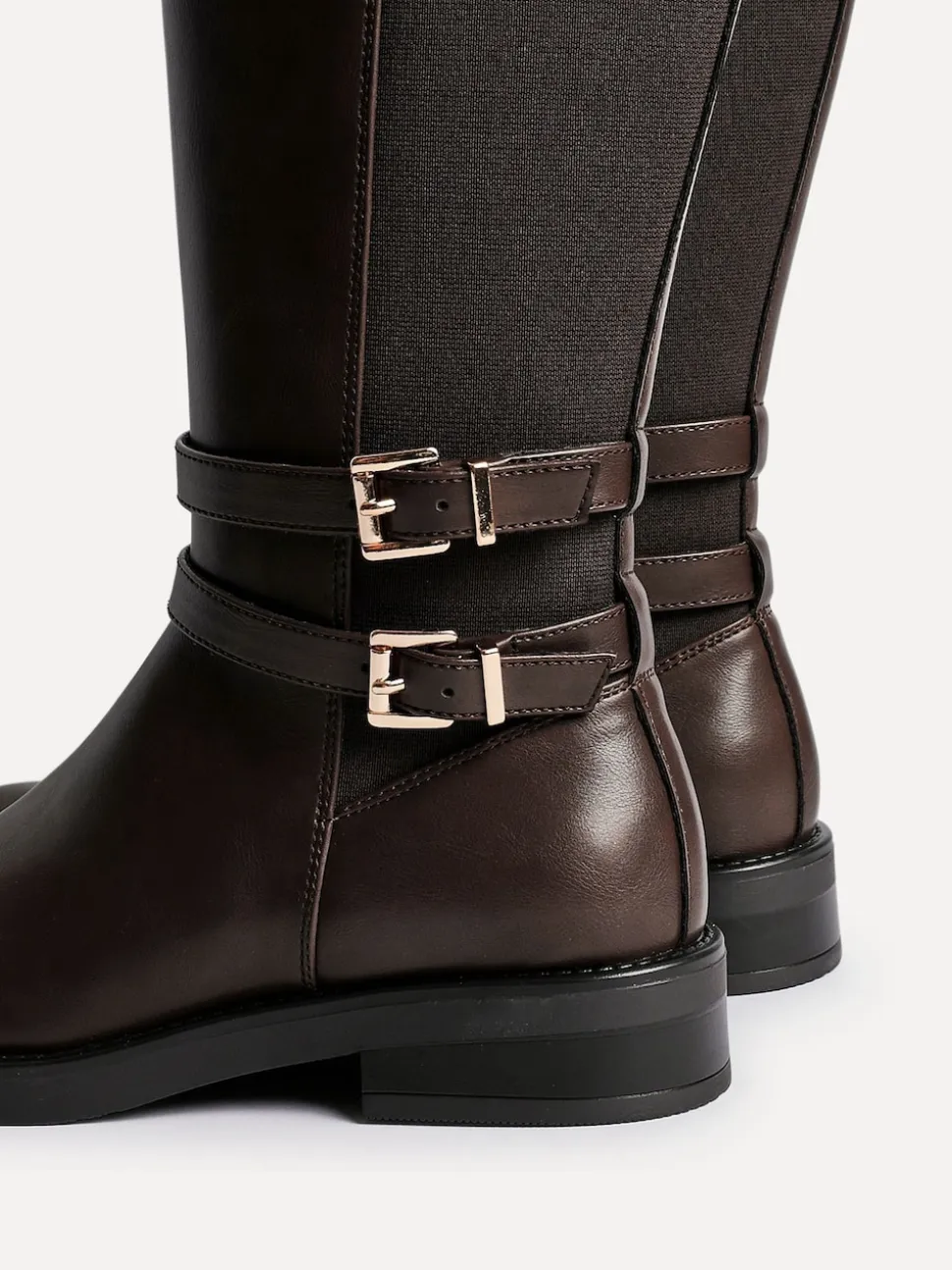Linzi Fierce High Leg Boots With Double Buckle Detail