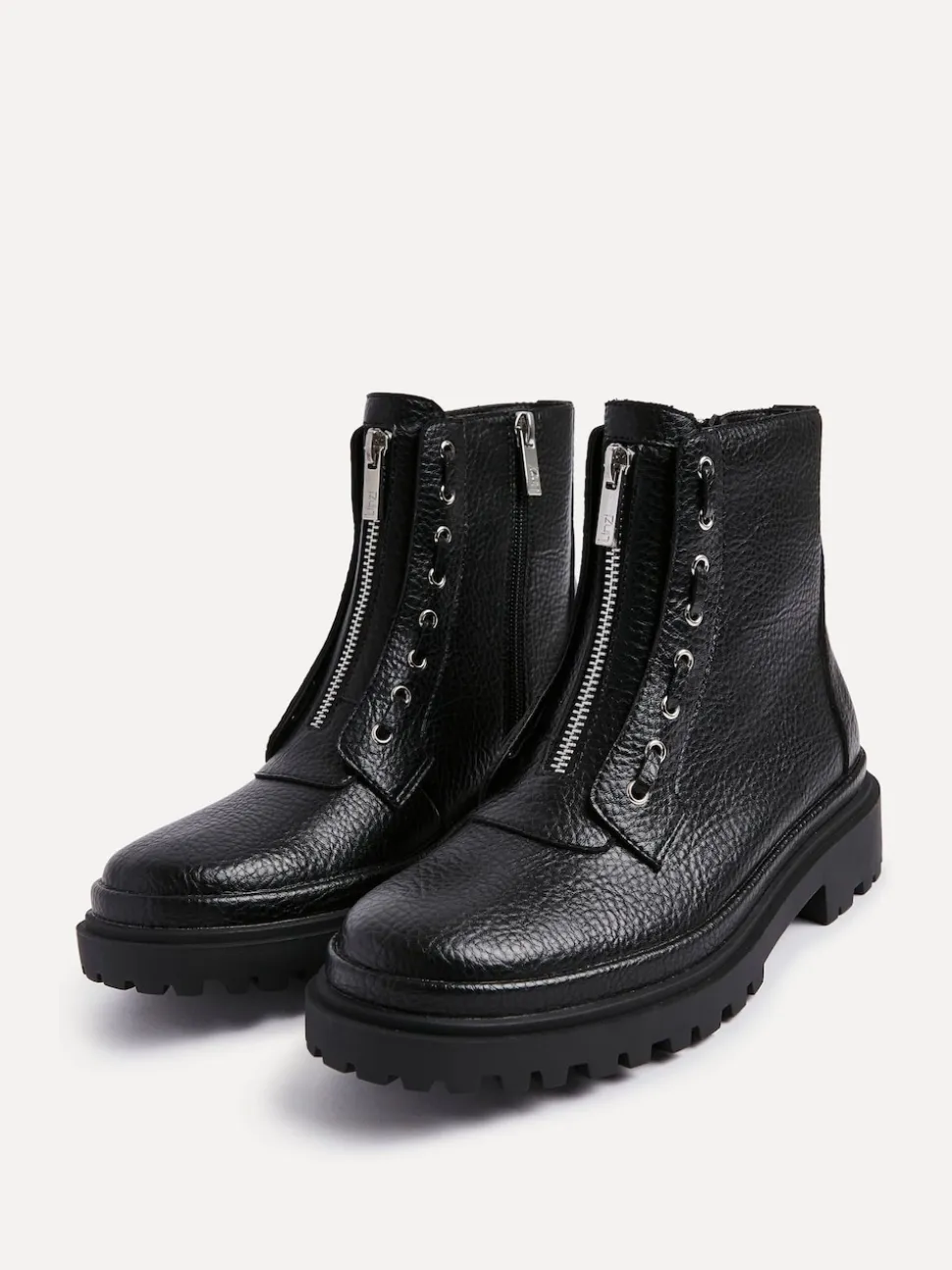Linzi Launch Military Boots With Front Zip Detail
