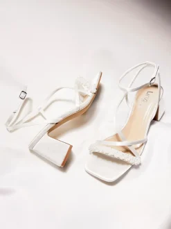 Linzi Promise Wide Fit Strappy Heeled Sandals With Pearl Detailing