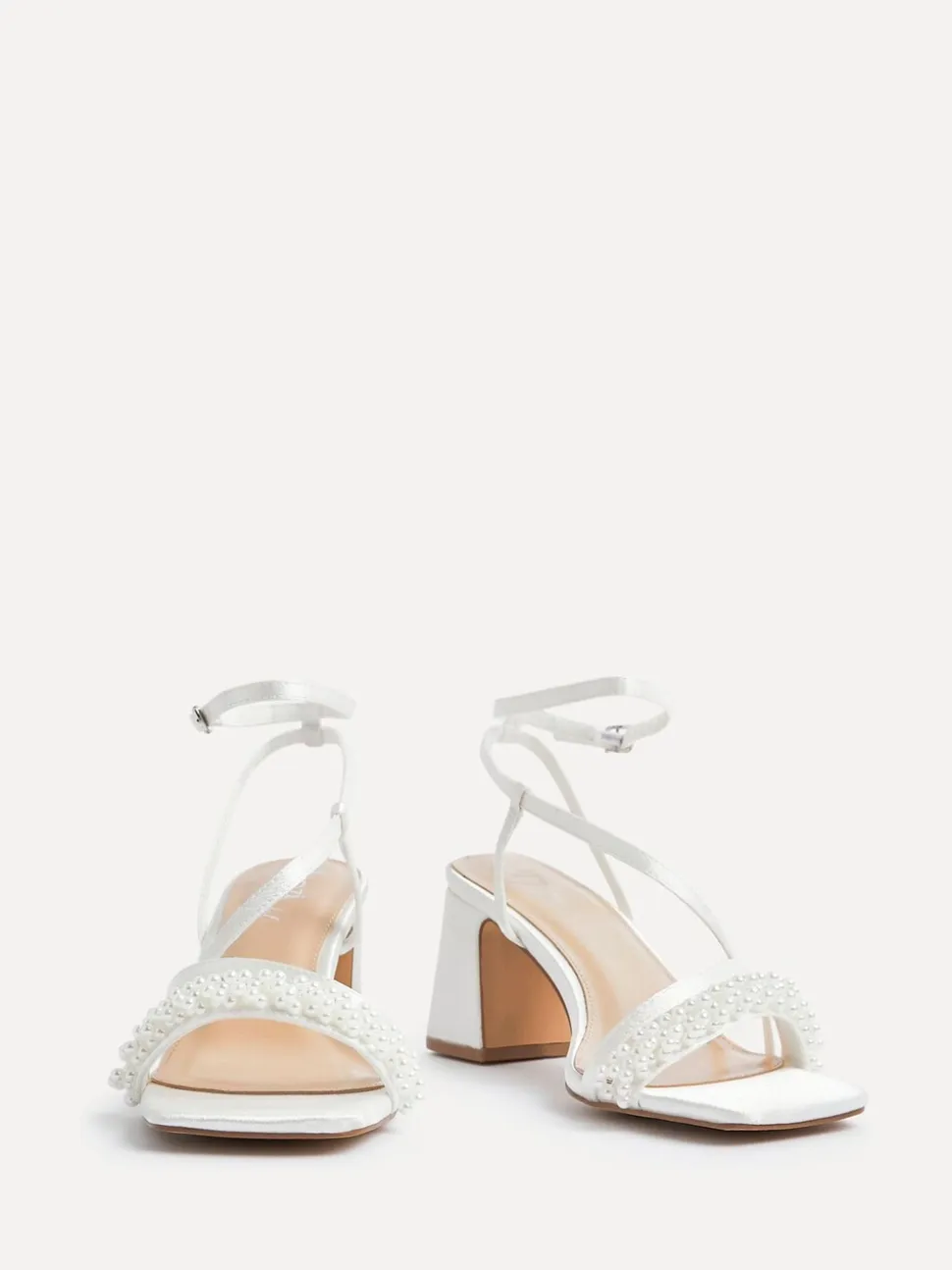 Linzi Promise Wide Fit Strappy Heeled Sandals With Pearl Detailing
