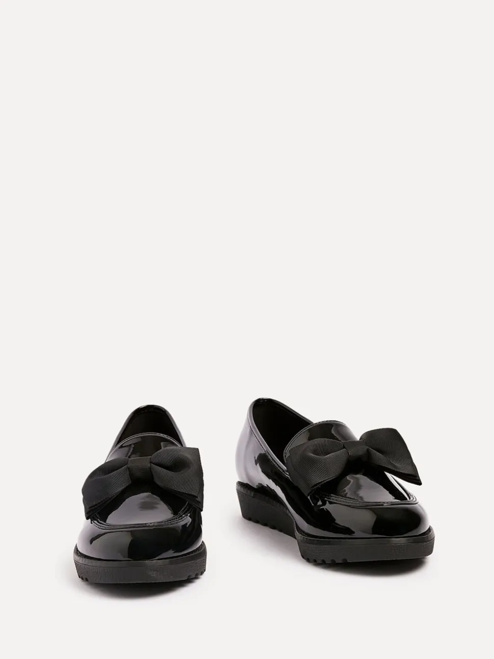 Linzi Wide Fit Violetta Classic Slip-On Loafers With Fabric Bow Detail