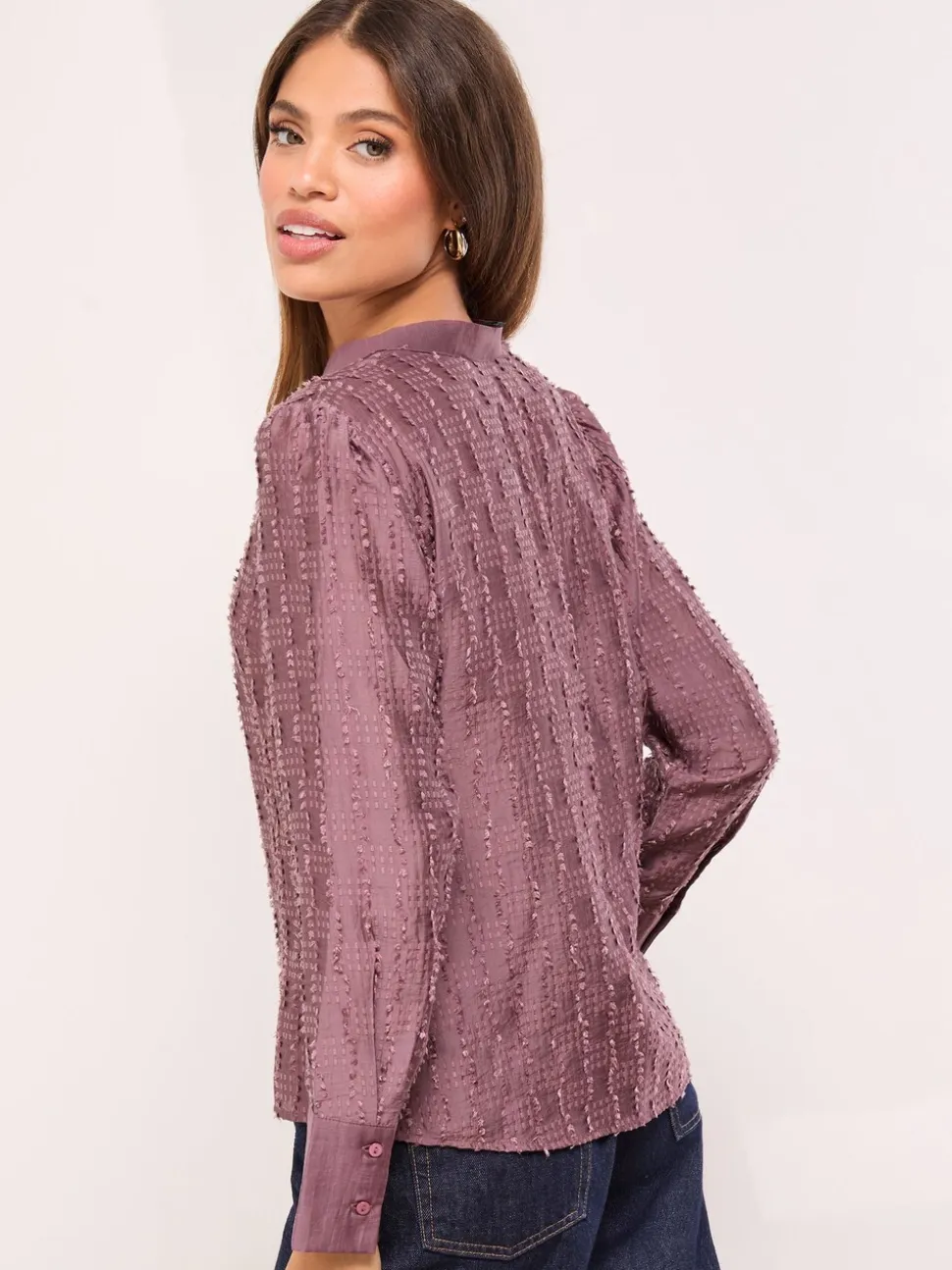 Lipsy Button Down Burnout Detail Shirt
