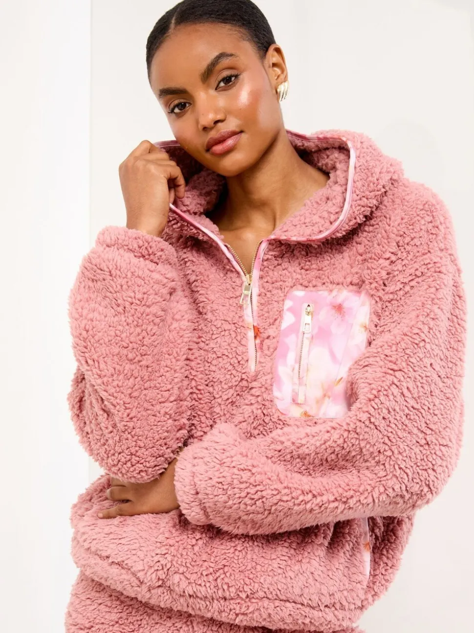 Lipsy Cosy Loungewear Hoddie and Joggers Set