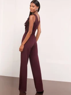 Lipsy Floral 3D Textured Halter Jumpsuit