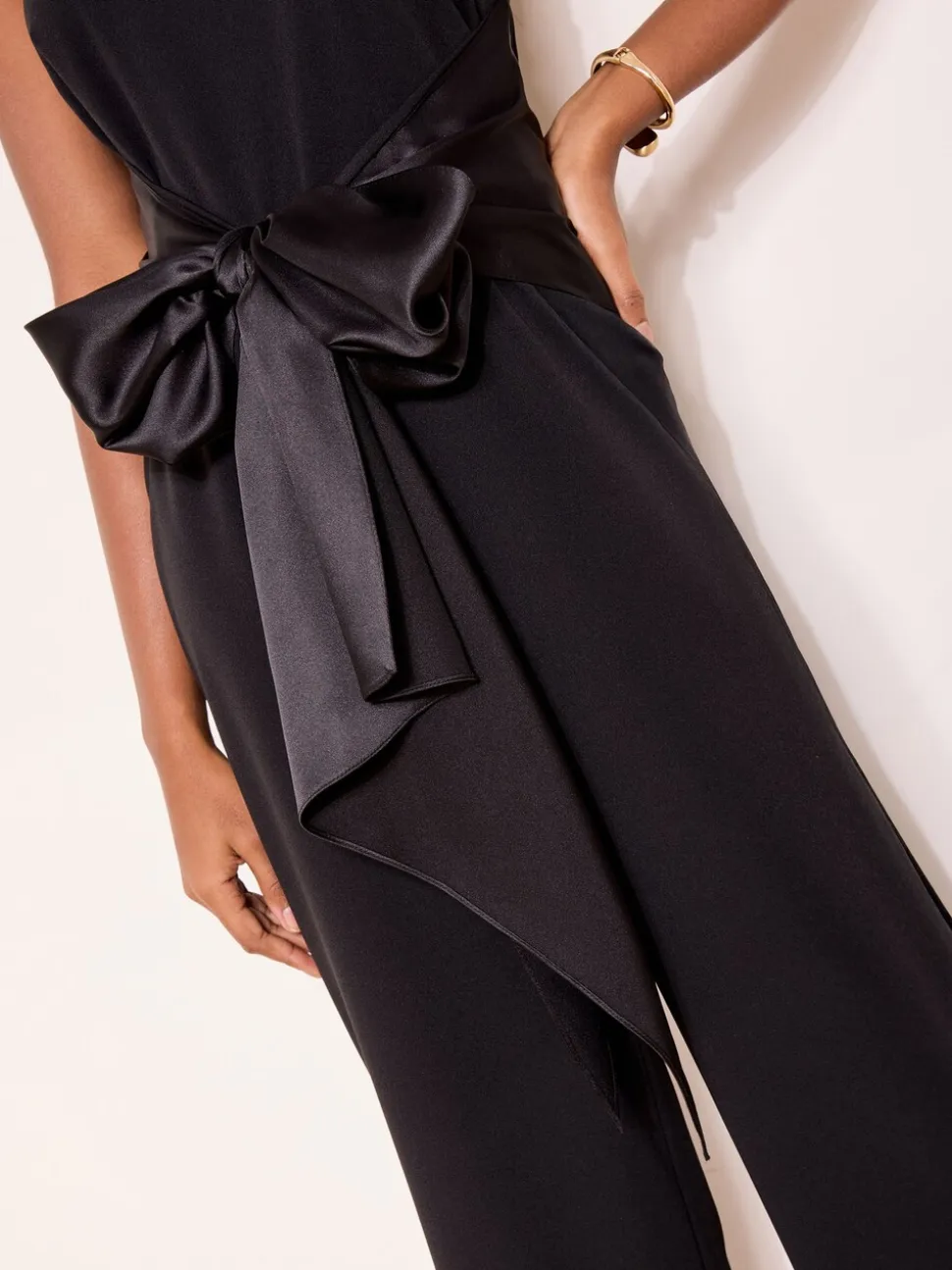 Lipsy Halter Neck Satin Drape Jumpsuit