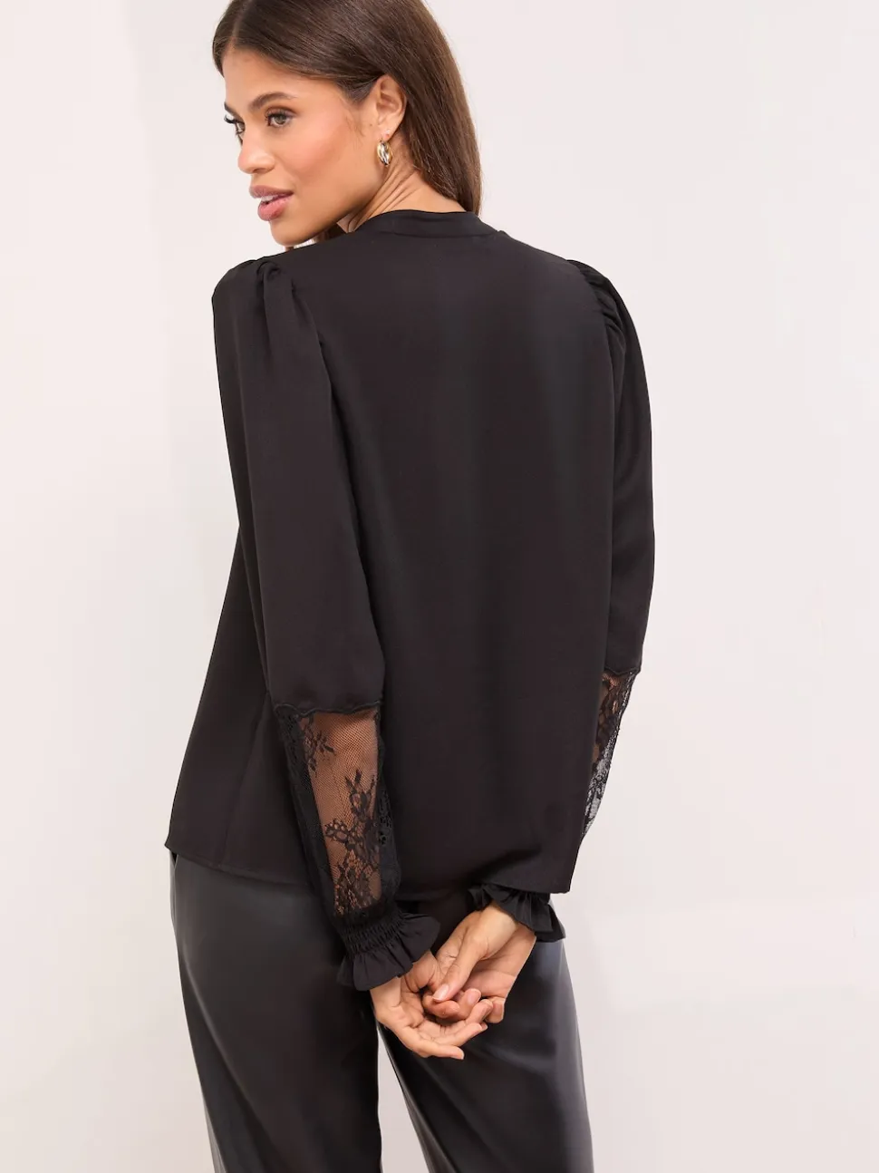 Lipsy Lace Detail Grandad Shirt