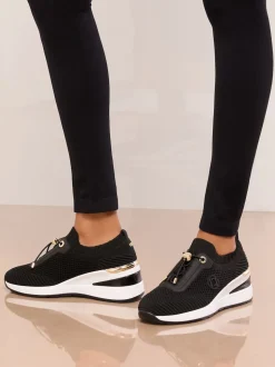 Lipsy Mid Wedge Knit Runner Sports Trainers