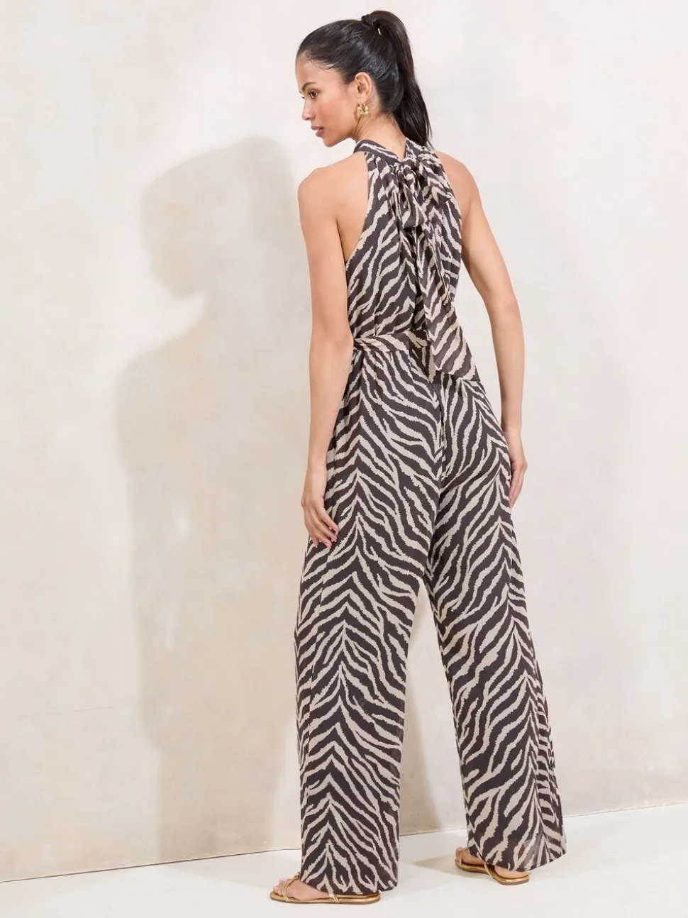 Lipsy Printed Halter Neck Jumpsuit