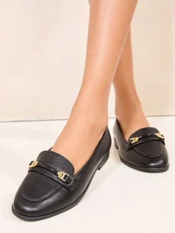 Lipsy Snaffle Bar Faux Leather Loafers