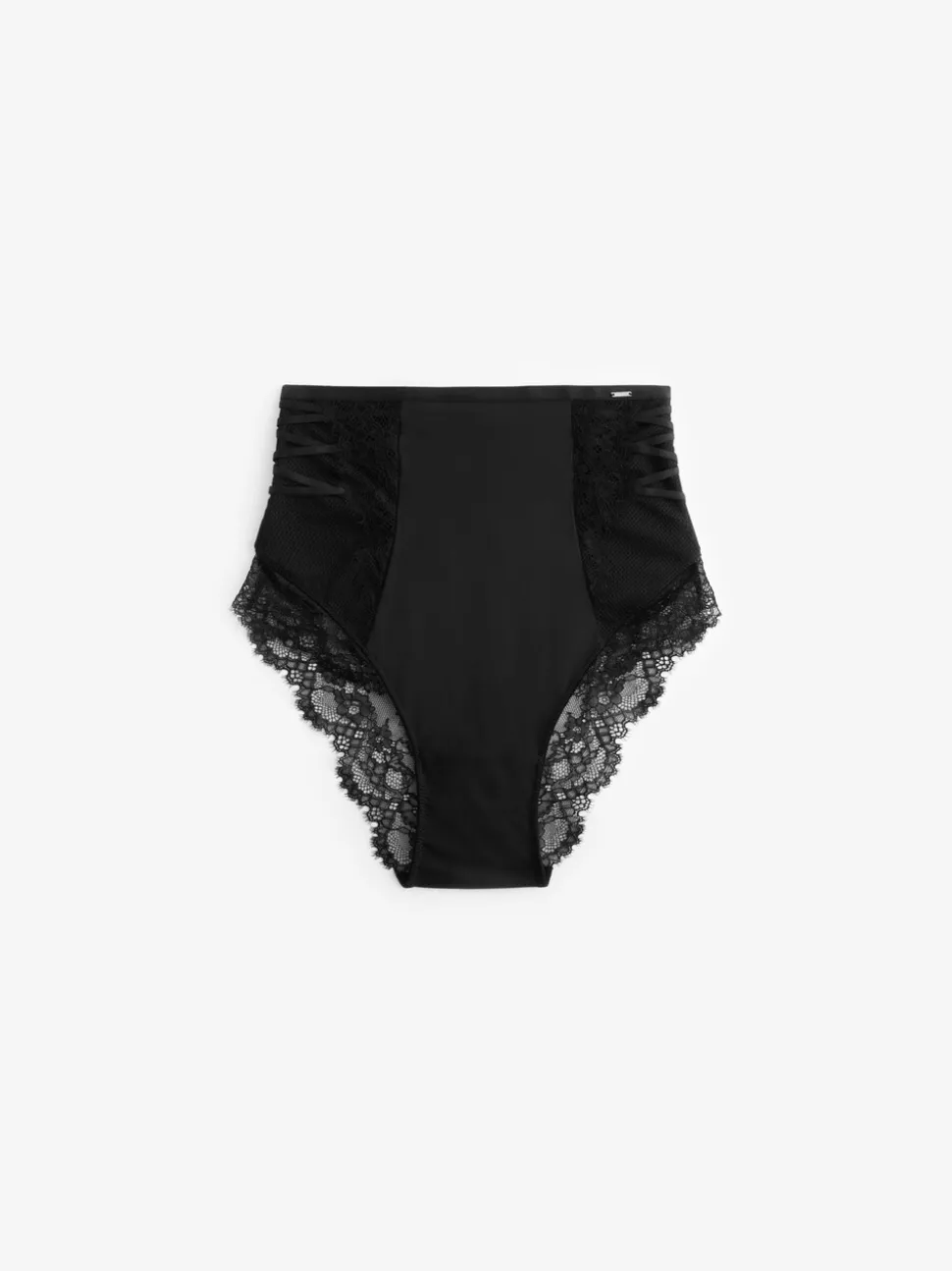 Lipsy zwart slipje met hoge taille en kanten rand