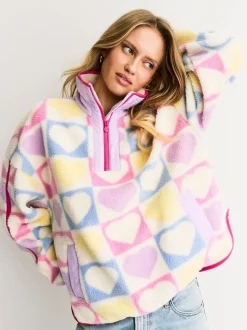 Little Bird by Jools Oliver Heart Colourblock Borg Fleece