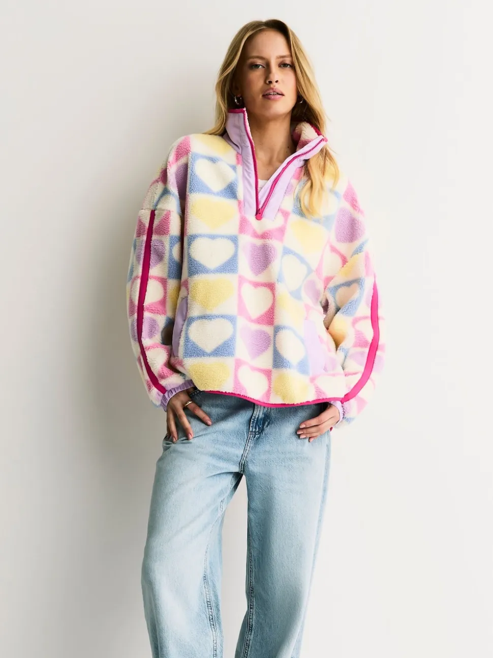 Little Bird by Jools Oliver Heart Colourblock Borg Fleece