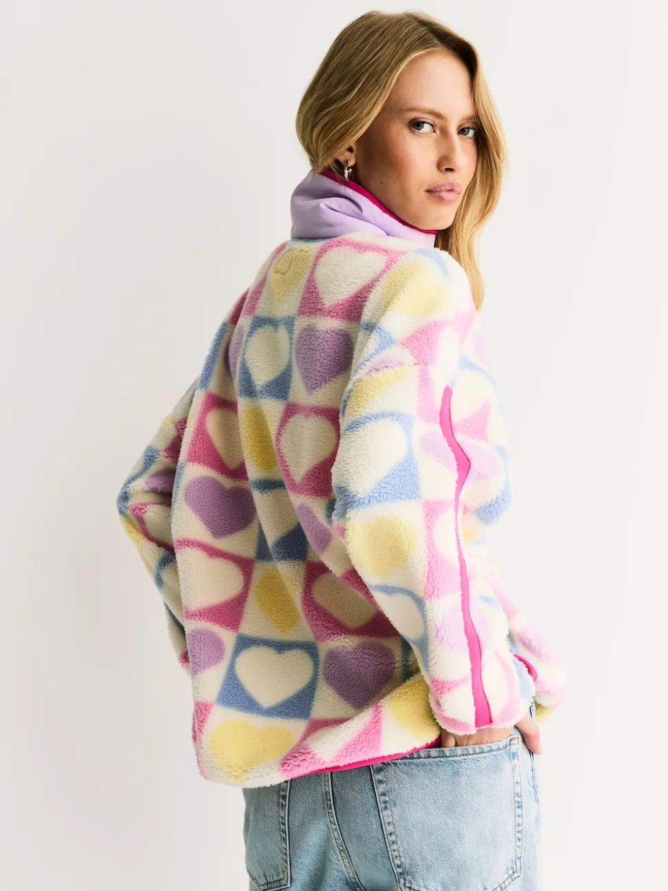 Little Bird by Jools Oliver Heart Colourblock Borg Fleece