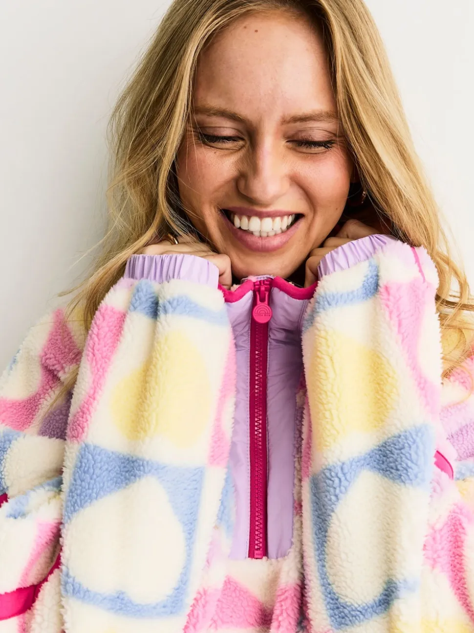 Little Bird by Jools Oliver Heart Colourblock Borg Fleece