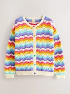 Little Bird by Jools Oliver gebreid vest met pastelkleurige golvende strepen