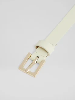 LK Bennett Clover Leather Square Buckle Belt