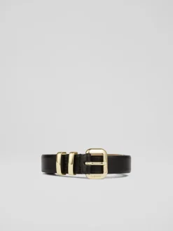LK Bennett Jodie Leather Oloid Buckle Belt