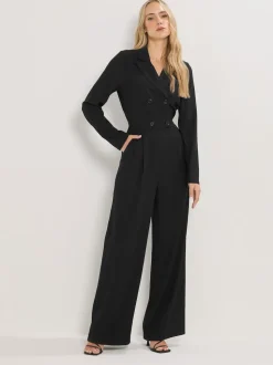 Long Tall Sally Long Sleeve Collar Jumpsuit