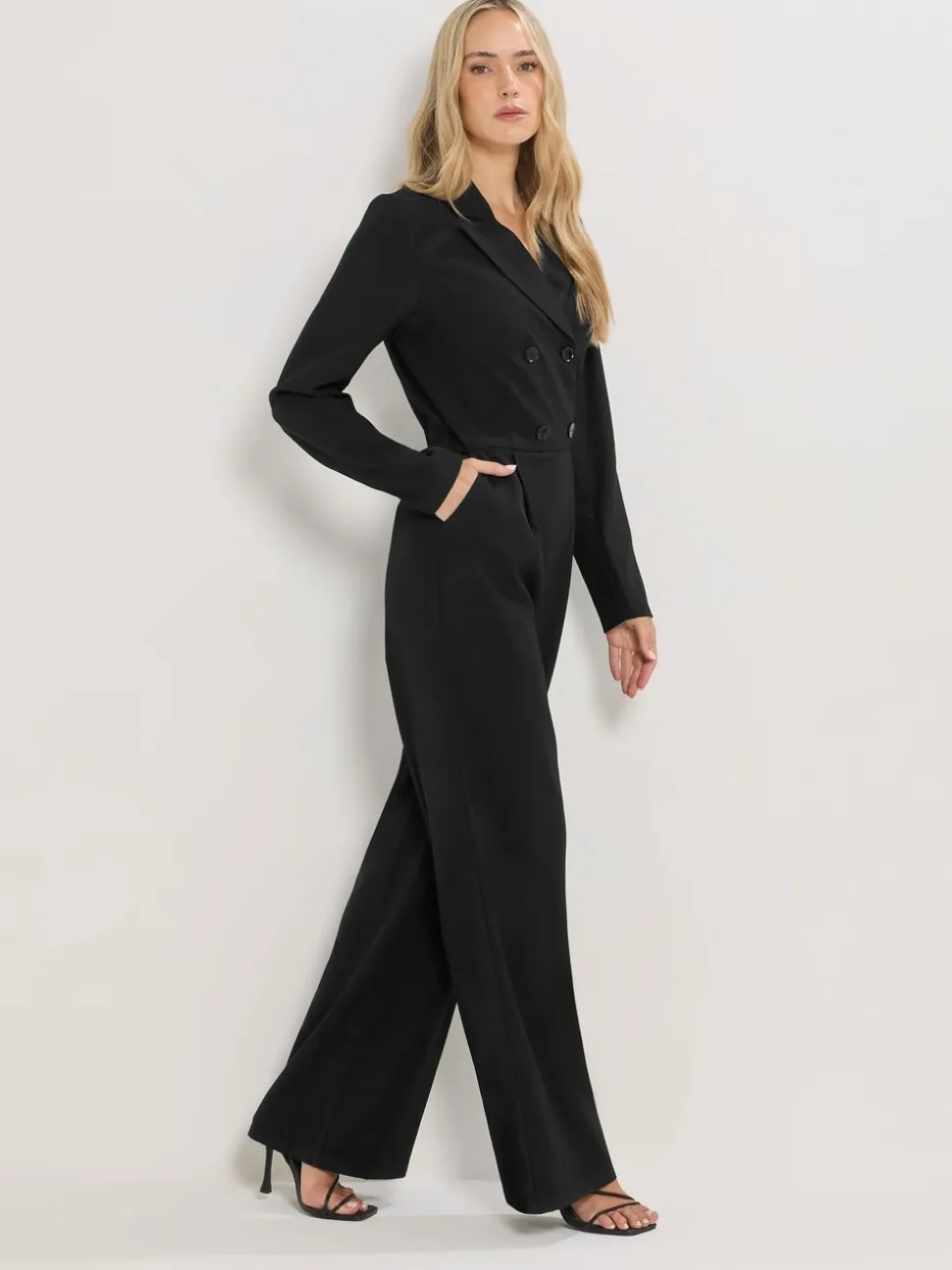 Long Tall Sally Long Sleeve Collar Jumpsuit