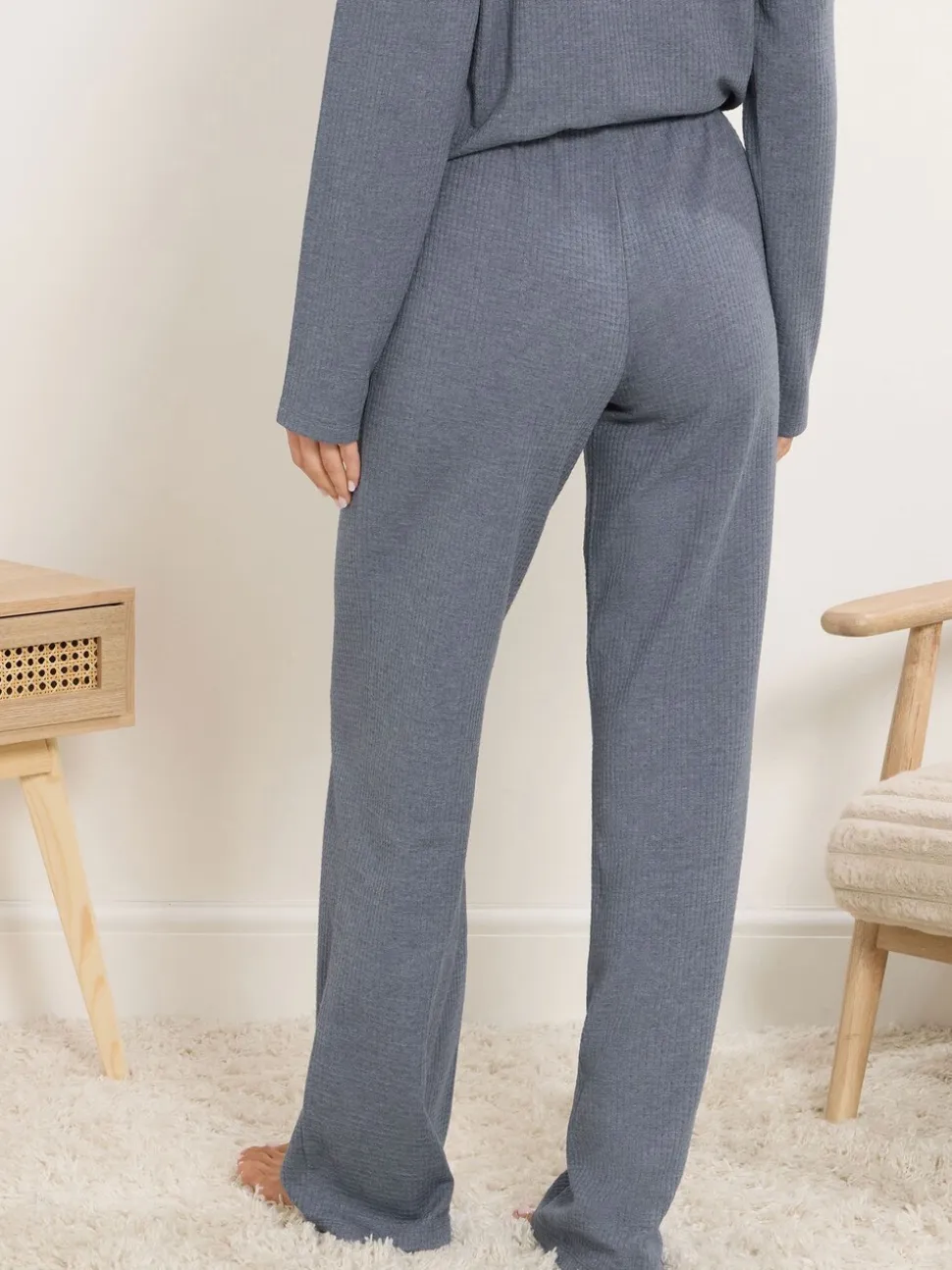 Long Tall Sally Marl Waffle Wide Leg Joggers
