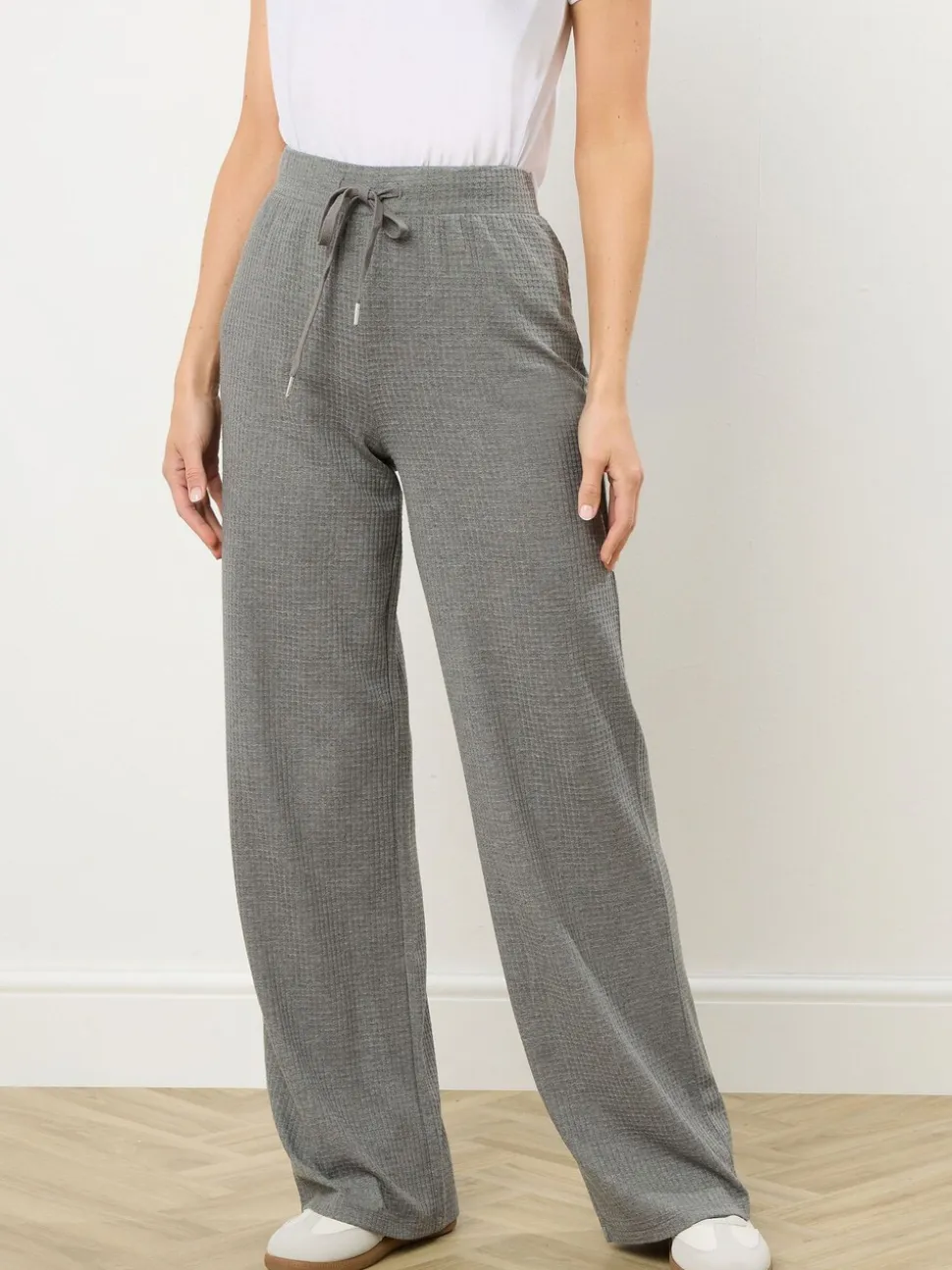 Long Tall Sally Marl Waffle Wide Leg Joggers