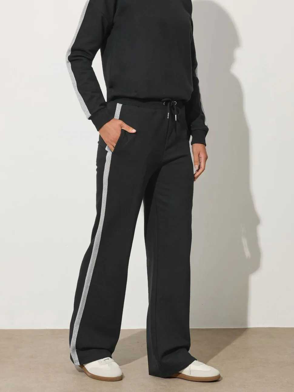 Long Tall Sally Metallic Stripe Wide Leg Joggers