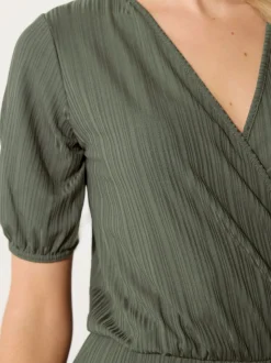 Long Tall Sally Ribbed Wrap Jumpsuit