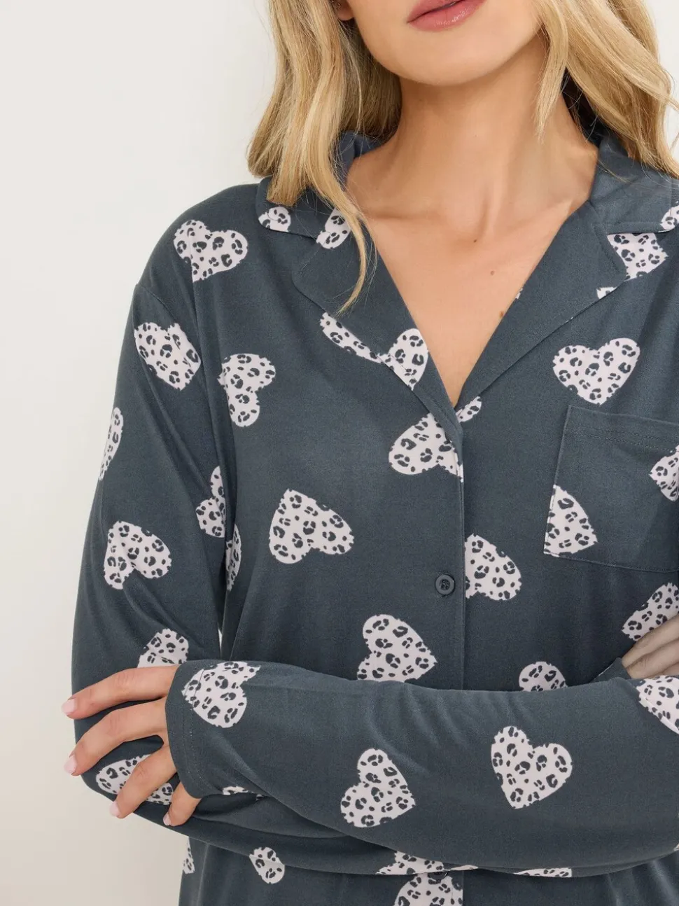 Long Tall Sally Soft Touch Animal Heart Pyjamas Set