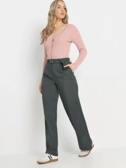 Long Tall Sally Wide Leg Belted Trousers