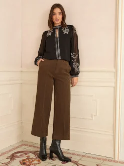 Love & Roses - Hoogsluitende blouse met lange mouwen