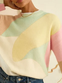 Love & Roses Cosy Print Knitted Jumper