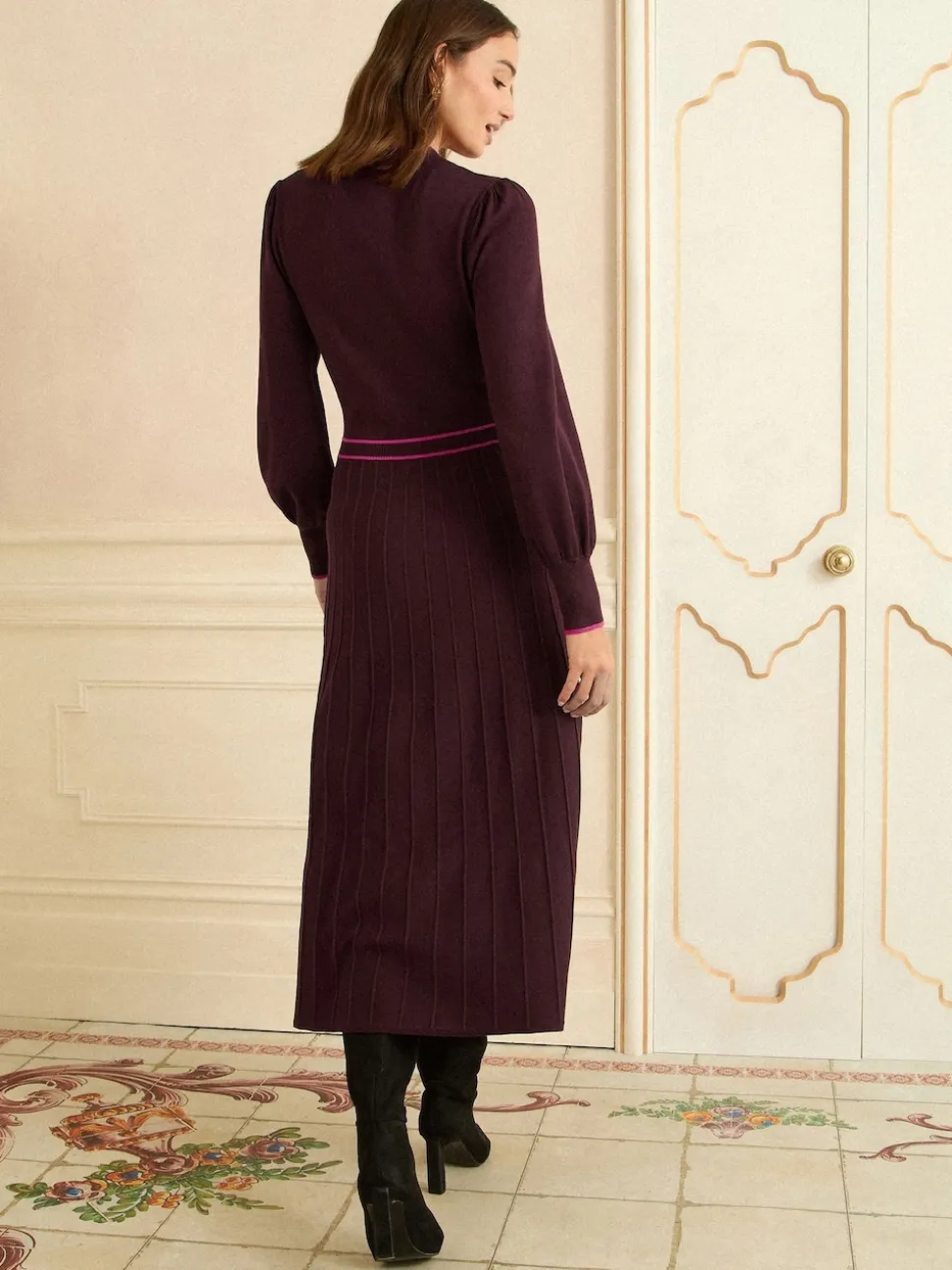 Love & Roses gebreide midi-jurk