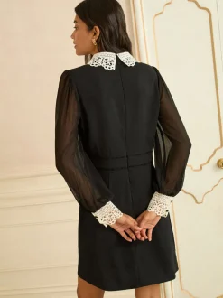 Love & Roses Lace Collar Mini Dress