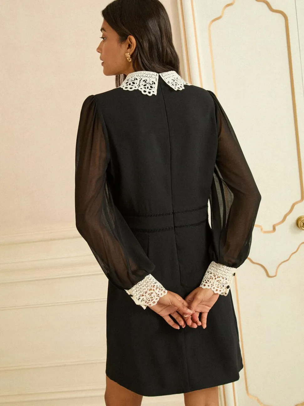 Love & Roses Lace Collar Mini Dress