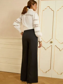Love & Roses Wide Leg Buckle Detail Trousers