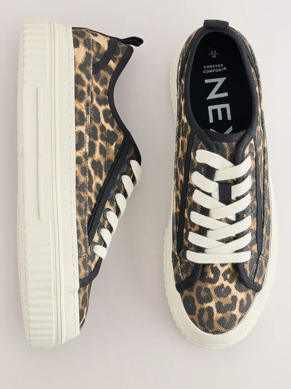 Luipaard - Canvas Chunky Baseballsneakers met Vetersluiting