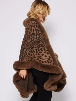 Luipaard - South Beach Faux Fur Trim Cape