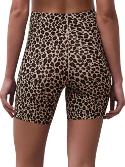 Luipaardprint - Chantelle zachte naadloze stretchshorts tot halverwege de dij met hoge taille en één maat