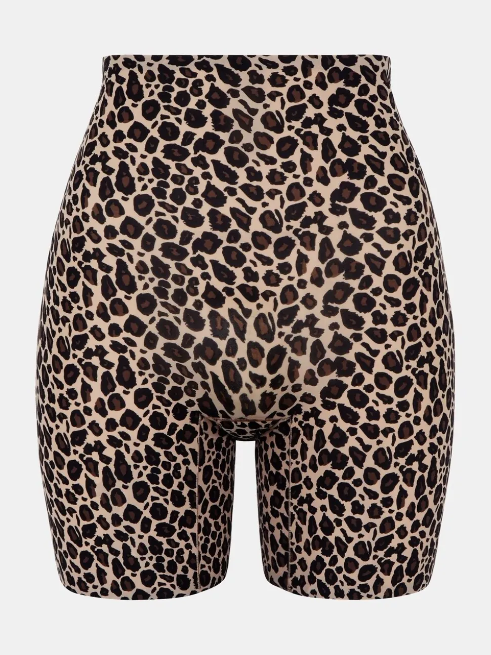 Luipaardprint - Chantelle zachte naadloze stretchshorts tot halverwege de dij met hoge taille en één maat