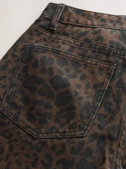 Luipaardprint - Jeans met wijde pijpen