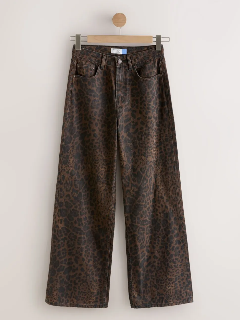 Luipaardprint - Jeans met zandloperpasvorm en wijde pijpen