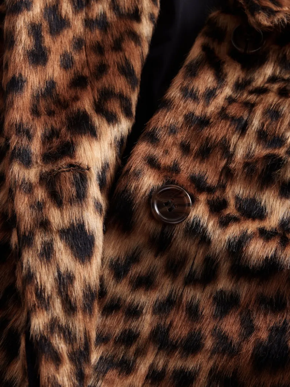 Luipaardprint - Lange jas van imitatiebont