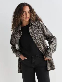 Luipaardprint - Oversized denim overhemd