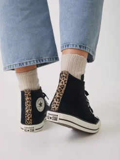 Luipaardprint zwart - Converse Chuck Taylor Suede All Over High Trainers