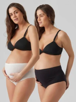 Mamalicious Maternity High Waist Control Briefs 2 Pack Knickers