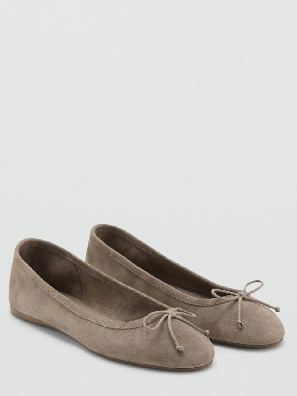 Mango Suede Bow Ballet Flats