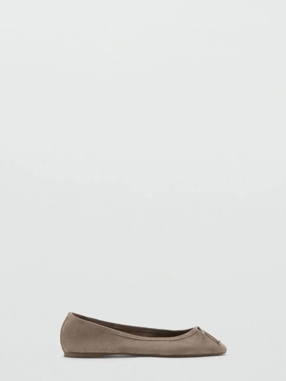 Mango Suede Bow Ballet Flats