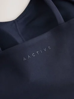 Marineblauw - Active sportbeha met dubbele gekruiste bandjes
